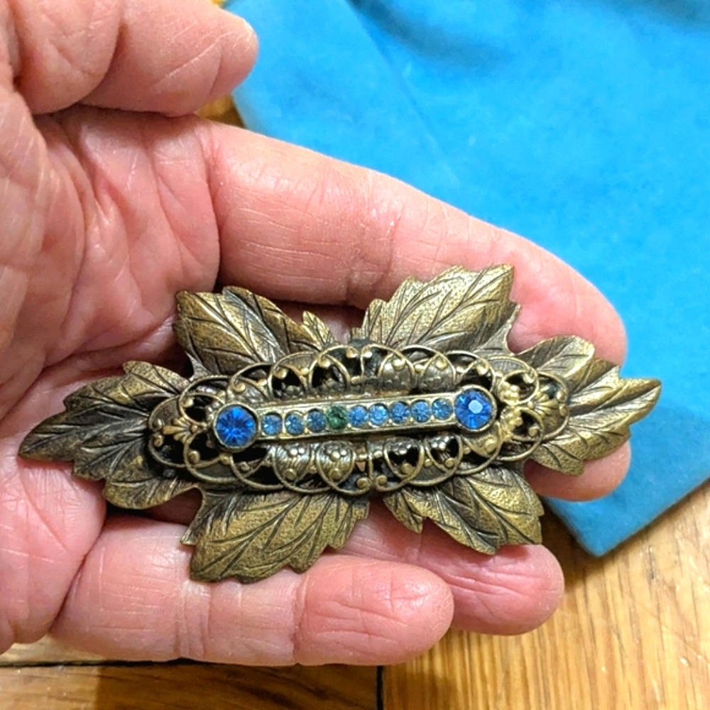 Stunning 1930s Antique Art Deco Czech Crystal Brooch 